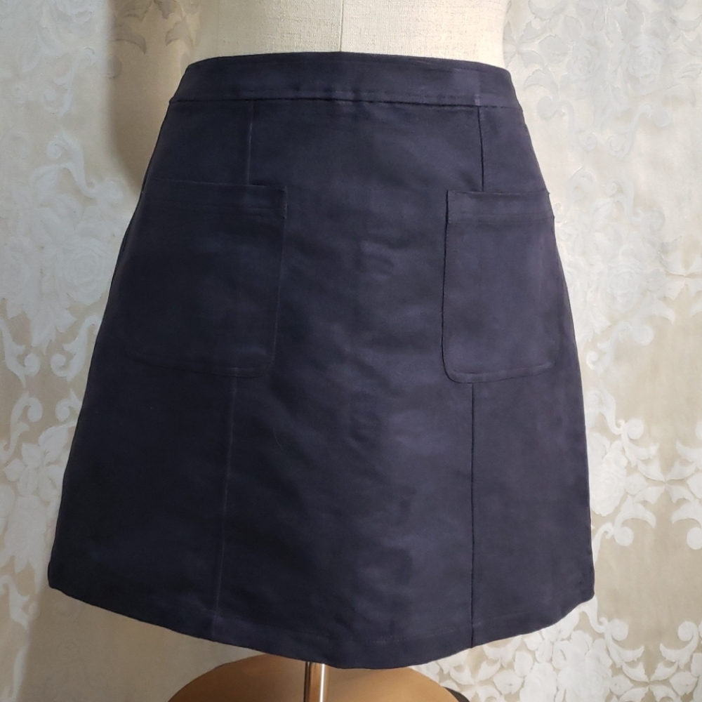 Old Navy Black Faux Suede A-Line Skirt